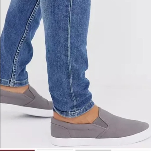 NWT J. Crew Factory Explorer Gray Canvas Slip On Boat Shoes sz 10 - Picture 1 of 10